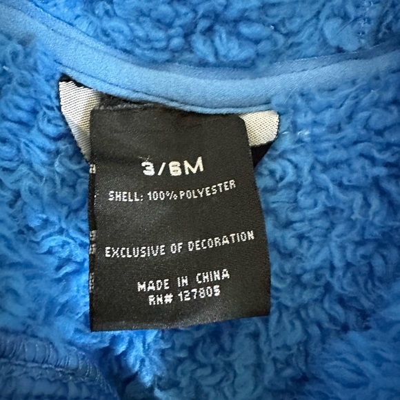 Snozu Blue Sherpa Jacket 100% Polyester Baby boy Size 3/6 Months - Picture 6 of 8